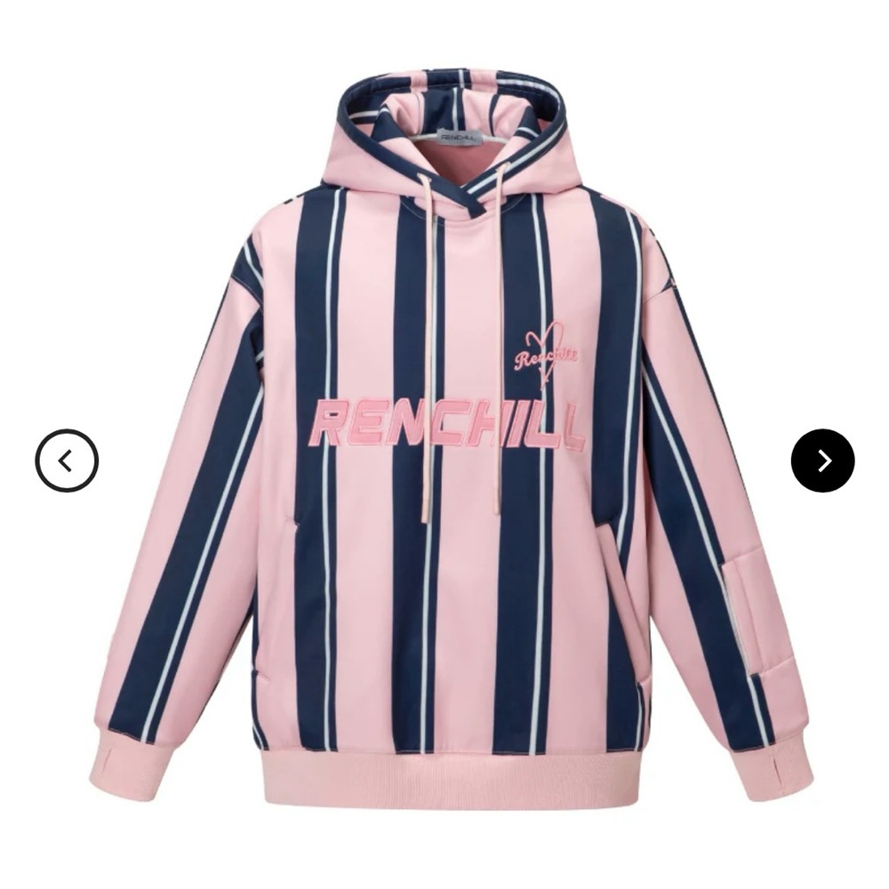 Frenchi Pink and Black Striped Puffer Jacket - Picture 11 of 11